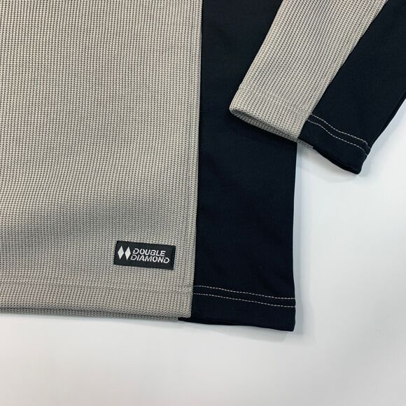 Double Diamond Sweatshirt Mens XL Extra Large Grey Fleece Lined Quarter Zip Hike - Picture 3 of 11